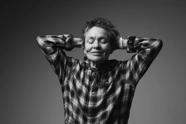 The musician and experimental performer Laurie Anderson.